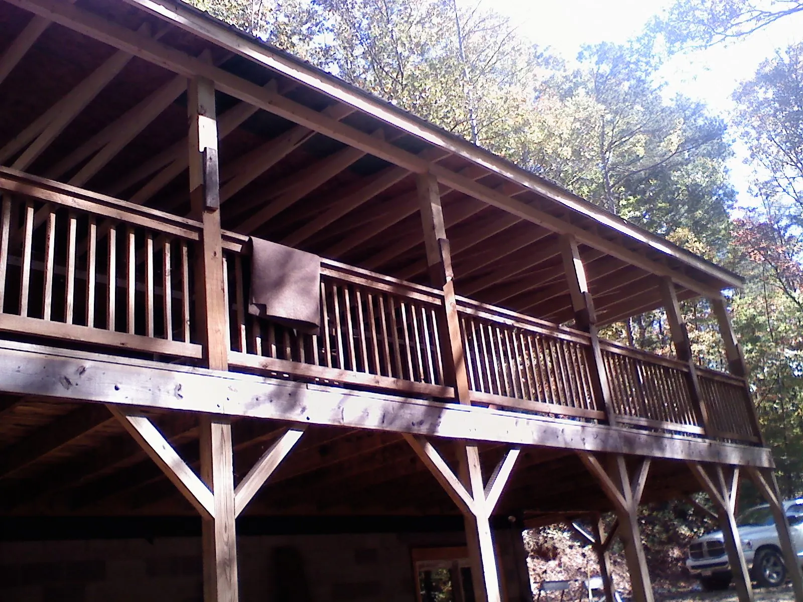 Timber framing under a new elevated porch and deck — Roof Leak Repair in Denmark by Roofing Brothers